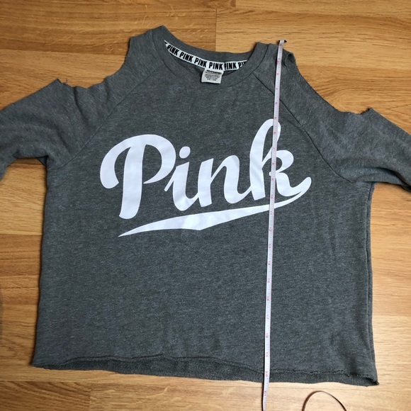 VICTORIAS SECRET PINK grey sweat shirt cold Sz XS - Picture 12 of 13